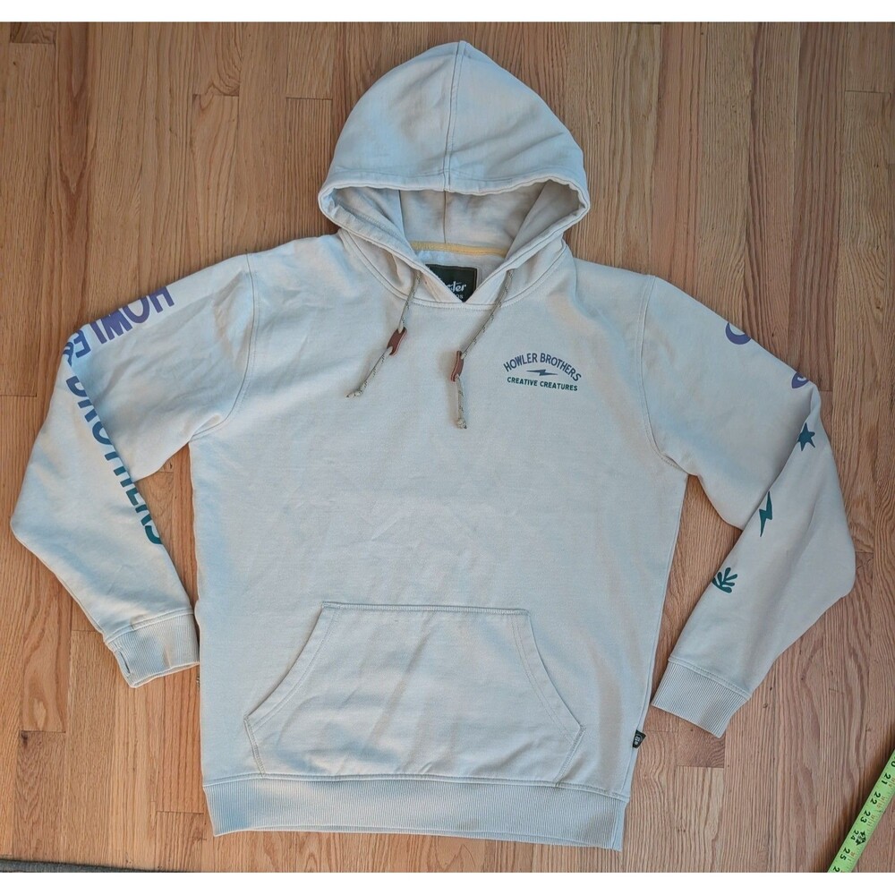 Howler Brothers Hoodie Mens Large Octopus Creative Creatures Beige Pullover